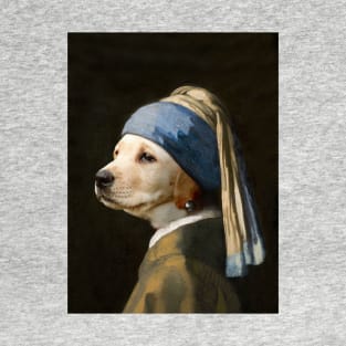 The Labrador with a Pearl Earring - Print / Home Decor / Wall Art / Poster / Gift / Birthday / Labrador Lover Gift / Animal print Canvas Print T-Shirt